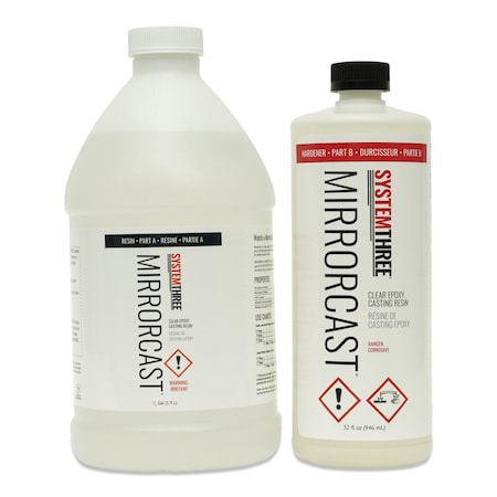 System Three Resins MirrorCast Epoxy Casting Resin, 3 Quart Kit 0530K44